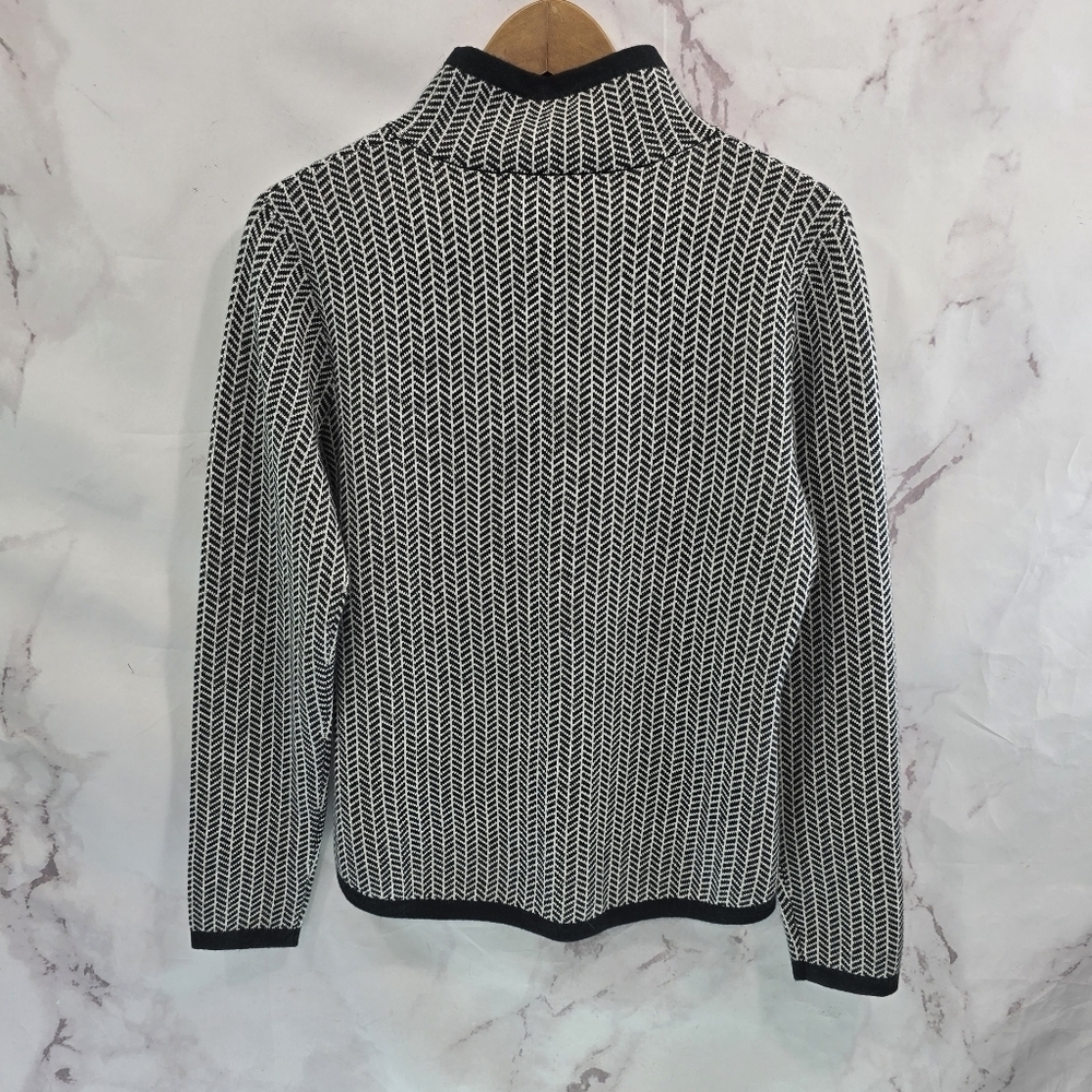 Title Nine Sweater Womens Medium Black Merino Wool Pullover Barra Mock Neck - Picture 5 of 11